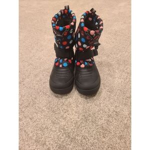 Northside Kids Black Boots with Colorful Dots